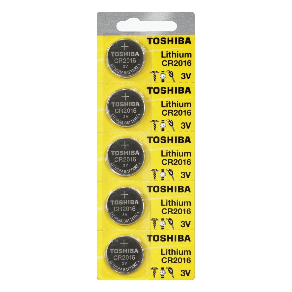 Toshiba CR2016 3 Volt Lithium Coin Battery (5 Batteries)