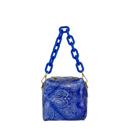FASHNZFAB Amoeba Print Transparent Box Shape Bag