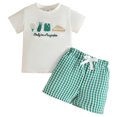 thumbnail image 2 of Rvasteizo Boy Outfits Embroidery Print Crew Neck Short Sleeve Top and Fashion Shorts Cute 2 Piece Set for Infant Boys, 2 of 4