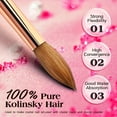 thumbnail image 2 of Acrylic Nail Brush Pure Kolinsky Acrylic Brushes for Nails Size 18 Crimped Oval Nail Brushes for Acrylic Application Pink Rhinestone Metal Handle Acrylic Powder Brush Professional Manicure Tool, 2 of 6