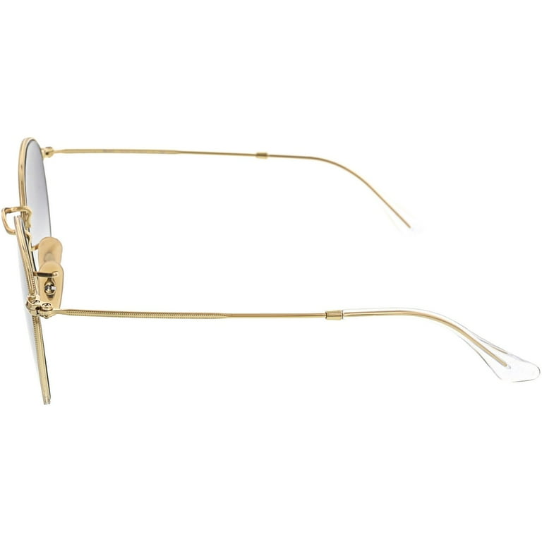 Ray-Ban Gold Round Sunglasses, Light Blue Gradient Lenses