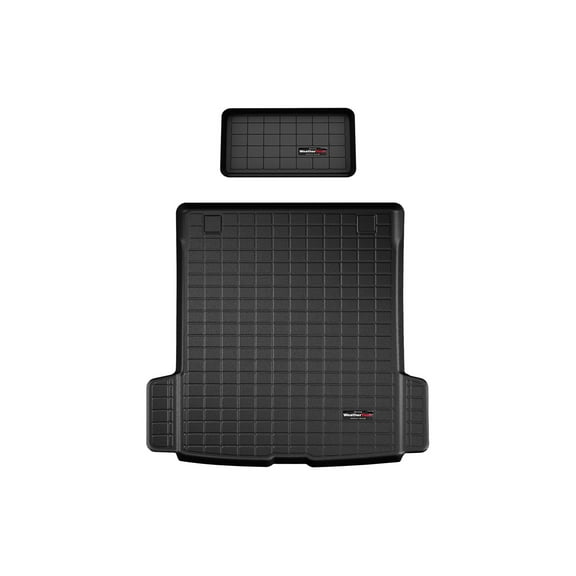 WeatherTech Cargo Trunk Liner compatible with RS e-tron GT, e-tron GT, se-trongt, Taycan - Front Cargo and Behind 2nd Row, Black