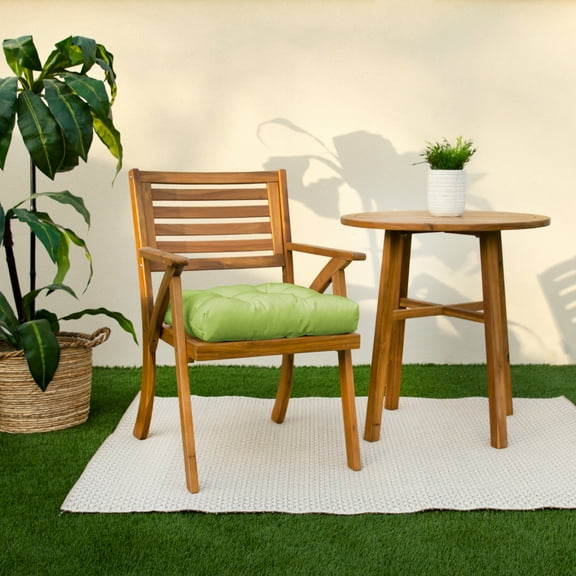 Sorra Home Apple Green Tufted Chair Cushion Square Back 16 x 16 x 3