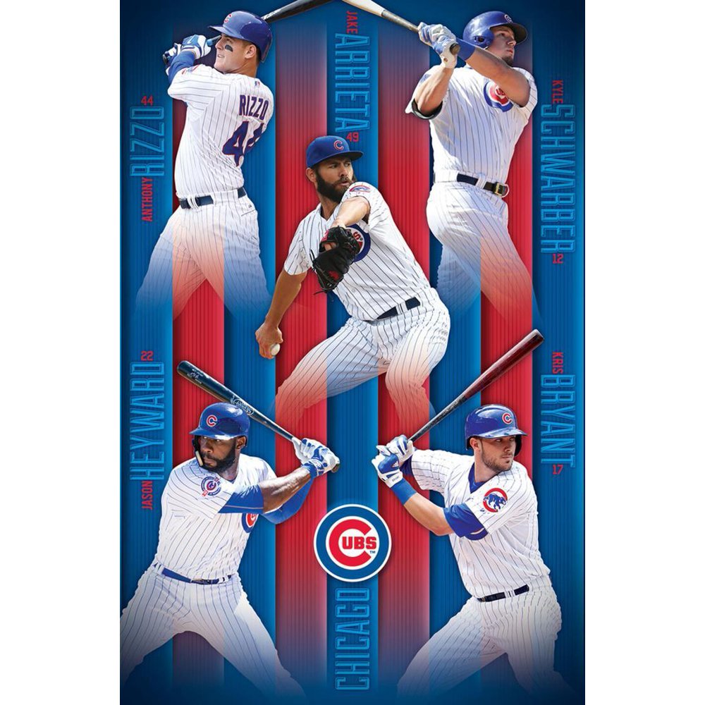 Chicago Cubs 2016 Lineup Poster 22x34