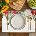 thumbnail image 4 of Red Green Christmas Placemats Set of 6, Xmas Balls Botanical Poinsettia Placemats for Dining Table, Place Mats for Kitchen Tabletop, Waterproof Wipeable Dining Table Mats Set, 4 of 9