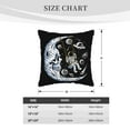 thumbnail image 4 of DouZhe Velvet Decorative Throw Pillow Covers Set of 2, Soft Square Cushion Cover with Invisible Zipper Swing Moon Astronaut Skull Printing, 20"x20", 4 of 7
