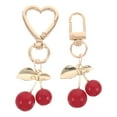 thumbnail image 4 of WEUVEB 2Pcs Red Cherry Keychain Heart Pendant Kawaii Purse Accessory, 4 of 8