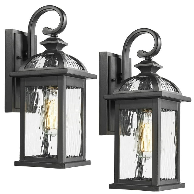 Luz de Pared Exterior Darkaway Impermeable con Vidrio Ondulado
