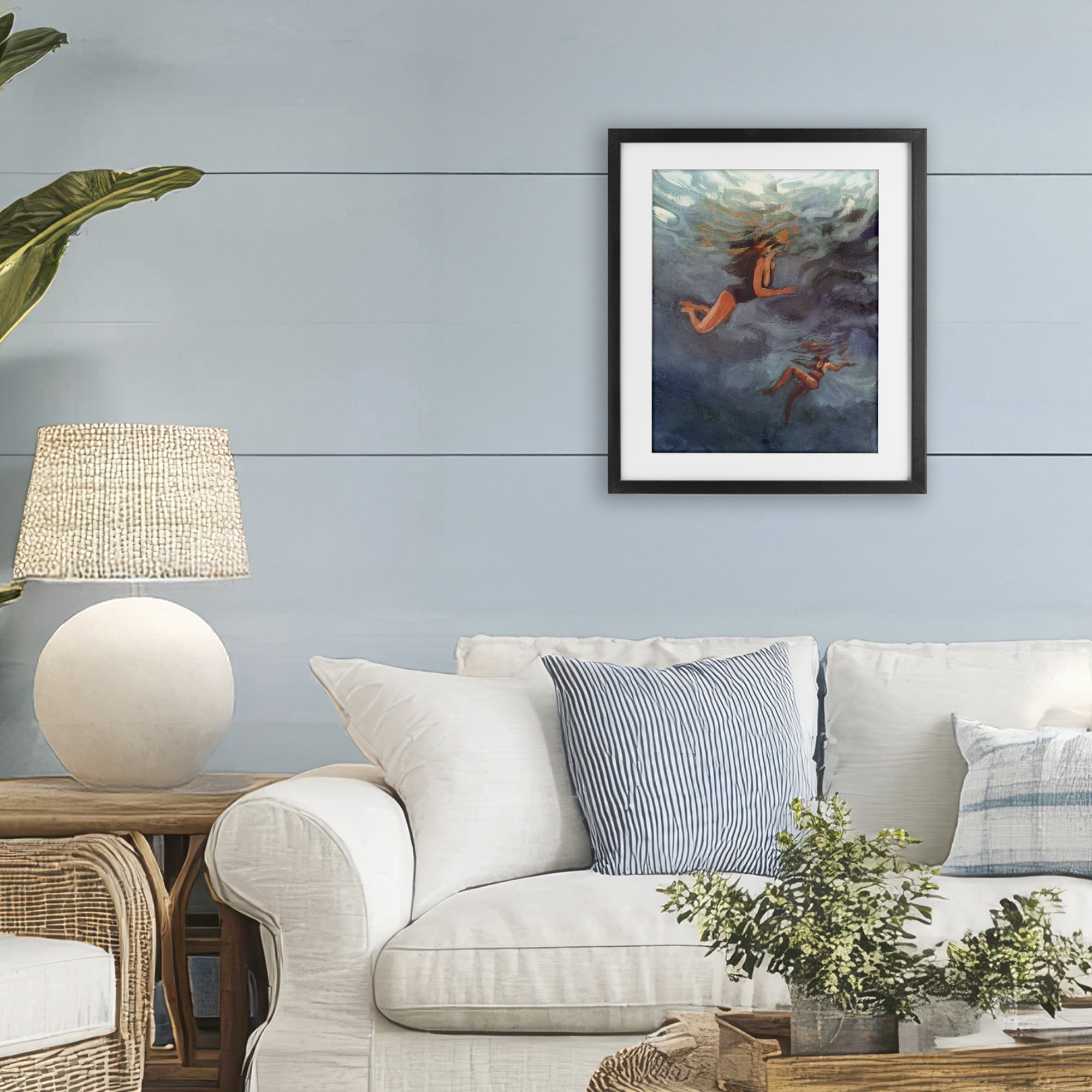 Stupell Industries Underwater Summer's Dance Black Framed Print Under Glass, design by Victoria Barnes