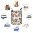 thumbnail image 4 of Susaid leaf Moose fox owls tree Print Waterproof Oxford Cloth Storage Circular Laundry Hamper BasketCapacity for Home-Medium, 4 of 6