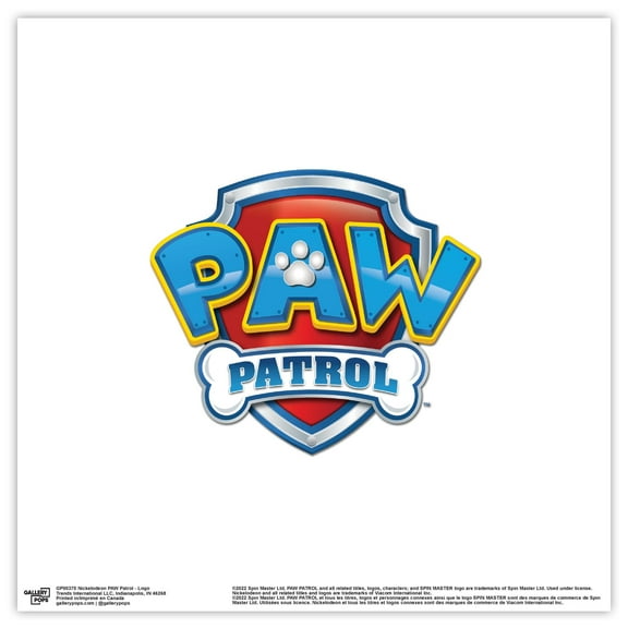 Gallery Pops Nickelodeon PAW Patrol - Logo Wall Art, Unframed Version, 12" x 12"