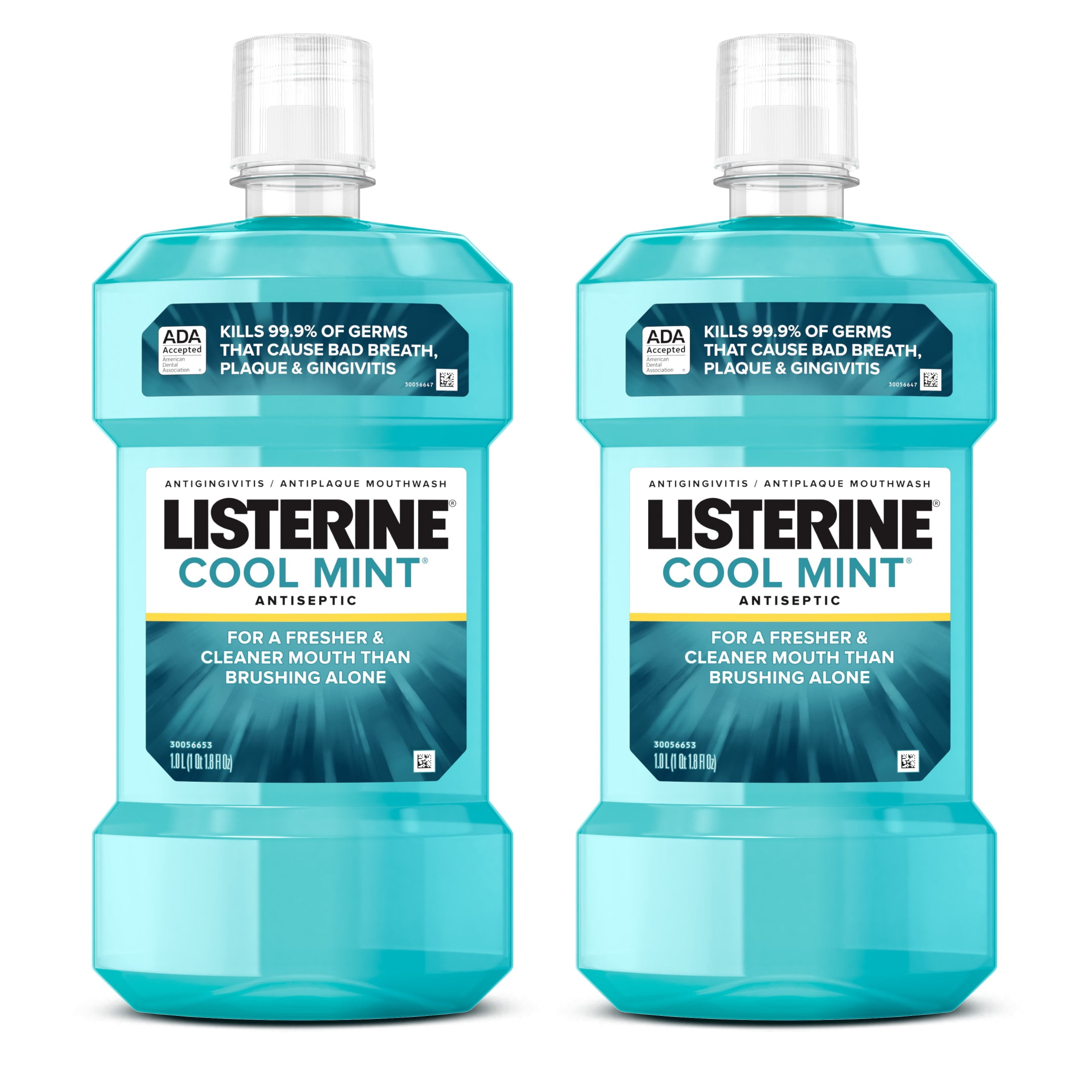 Listerine Cool Mint Antiseptic Mouthwash, 2 x 1 L