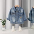 thumbnail image 4 of Chaqueta vaquera de manga larga con solapa para niños, bonita chaqueta informal para niños, chaqueta vaquera de manga larga con capucha, chaqueta vaquera para niños, top de poliéster, 4 of 9
