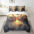thumbnail image 2 of Flamingo Comforter Set Dream Catcher Lake Ocean Bedding Set Full,Safari Animals Bed in a Bag,Exotic Bohemian Decor(Comforter+Fitted+Flat Sheet+2 Pillowcases+2 Throw Pillow Covers) 7 Pieces Bed Set, 2 of 5