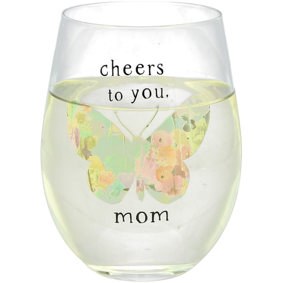 Mom - 18 oz Stemless Wine Glass