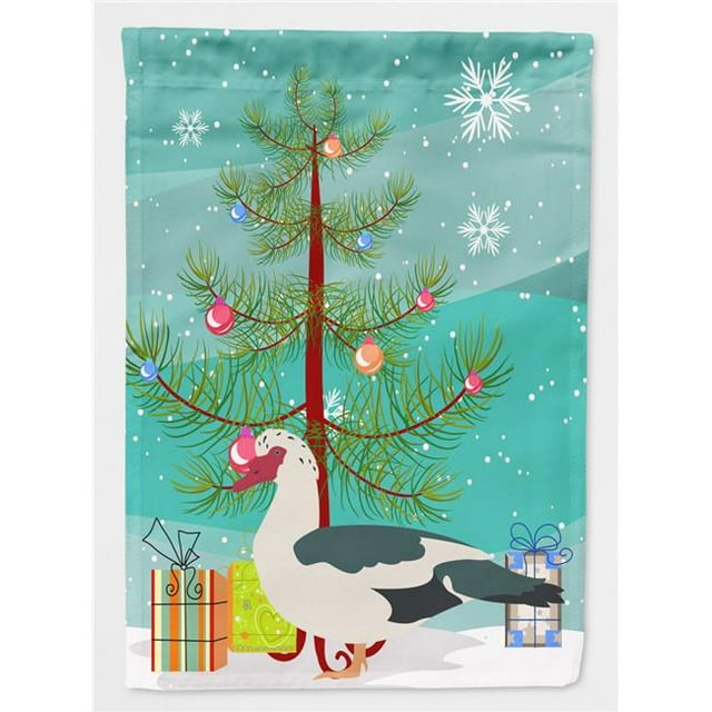 Carolines Treasures BB9231CHF Muscovy Duck Christmas Flag - Canvas House Size