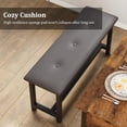 thumbnail image 2 of Dining Table Set for 4, Kitchen Dining Table Set with Upholstered Benches, Kitchen Dining Room Table with Storage Drawers & Wine Rack for Small Space, Retro Brown, 2 of 8