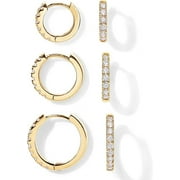 Pavoi Small Hoop Earrings Set, 3 Pack, 18K Yellow Gold