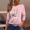 thumbnail image 5 of YUEHUA Women's Happy Easter Shirt Crew Neck 3/4 Sleeve Funny Tops Rabbit Graphic Colored Eggs Print Tee T-Shirts Easter Day Gifts, 5 of 6