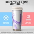 thumbnail image 2 of 18oz Travel Coffee Mug, 316 Stainless Steel Vacuum Insulated Tumbler with 2-in-1 Straw Lid & Strap, Liquid & Marble Print, 2 of 6