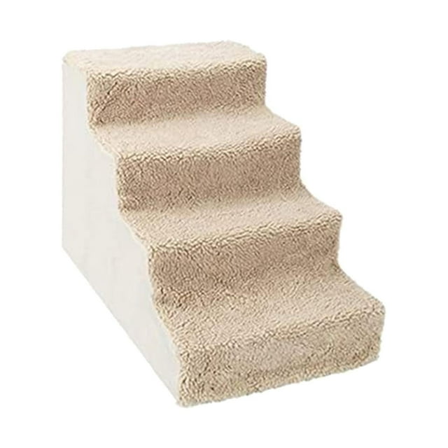 Rampa de escalera para escaleras de perro mascota, escaleras cómodas de escalada extraíbles, 4 escalones lavables, para sofá interior , Beige