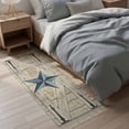 thumbnail image 3 of Kitchen Runner Rugs, Farmhouse Country Star Wood Board 2'x6' Throw Rug with Tassels, Blue Stars Wooden Washable Soft Floor Carpet Runner for Hallway Bedroom Bathroom Laundry Room, 3 of 9