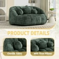 thumbnail image 4 of MOONMISS Chenille Upholstered Durable Comfort Lounger High Back Bean Bag Lazy Sofa-Emerald, 4 of 5