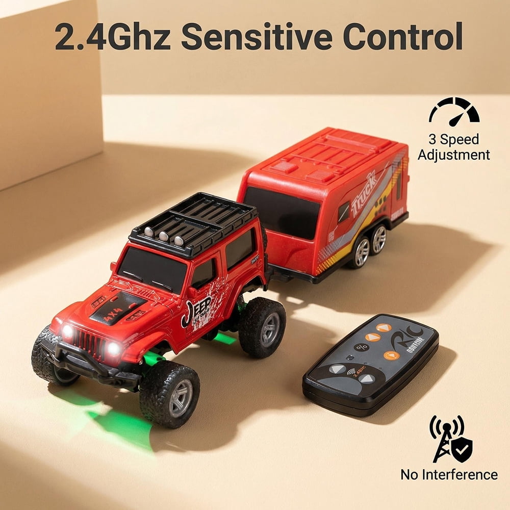 1:64 Scale Mini Alloy Off-road vehicle, Truck RC Car, 2.4Ghz Remote and App Control Toy Car, 3-Speed Adjustment Pocket Toy Car Rechargeable Drift Racing Car Desktop Toy Gift