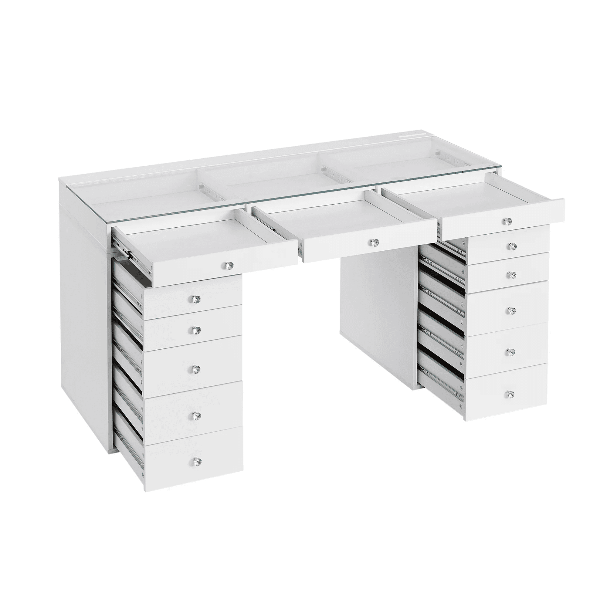 Impressions Vanity SlayStation Radiant Pro 2.0 Vanity Table with LED Light and 13 Drawers