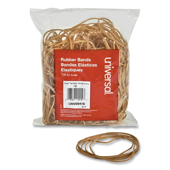 Rubber Bands, Size 19, 0.04" Gauge, Beige, 4 Oz Box, 310/pack | Bundle of 5 Packs