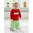 thumbnail image 3 of Rovasas Toddler Boys Christmas Outfits Sweatshirts and Plaid Long Pants Set, 3 of 9