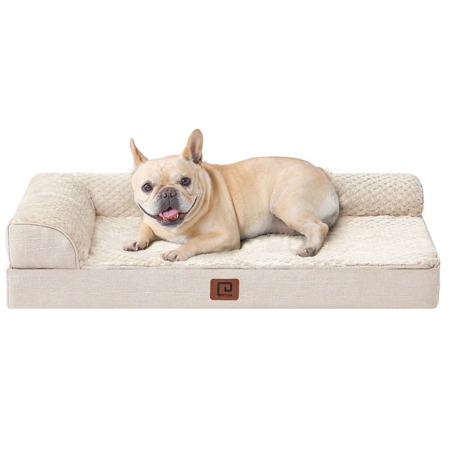 Cama para perros EHEYCIGA, de espuma viscoelástica, ortopédica, impermeable, mediana