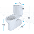 thumbnail image 2 of TOTO® Vespin® II 1G® Two-Piece Elongated 1.0 GPF Universal Height Skirted Toilet with CEFIONTECT and Right-Hand Trip Lever, Cotton White - CST474CUFRG#01, 2 of 5