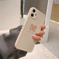 thumbnail image 2 of Ownest - Carcasa para iPhone compatible con bonito diseño pintado de oso marrón con mejillas para mujer y niña, a la moda, delgada, suave, suave, TPU, goma, color beige Zhivalor JQWJ319-4, 2 of 4