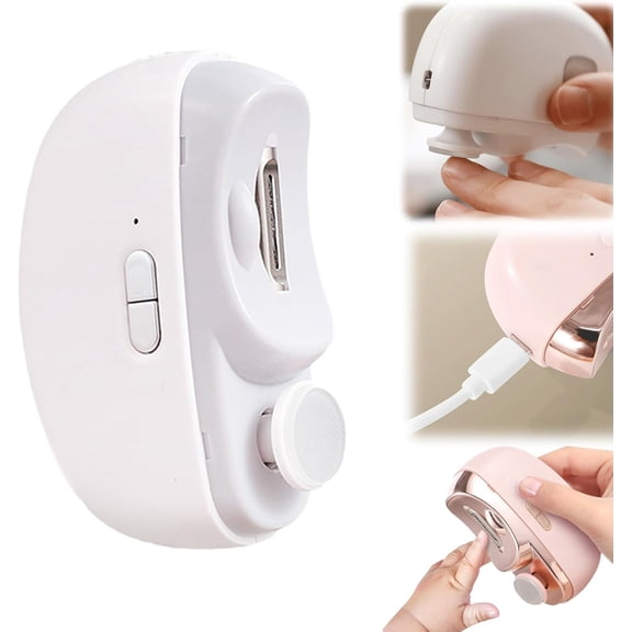2 in 1 Electric Polishing Automatic Nail Clippers, Electric Toenail Clippers, 2025 New Electric Toe Nail Clippers for Seniors Adults Baby, Automatic Electric Nail Clippers Nail File with Light