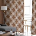 thumbnail image 4 of Brown Abstract Sheer Curtains 96 Inches Long 2 Panels Set, Window Sheer Curtains for Living Room/Bedroom, Contemporary Modern Geometric Art Light Filtering Rod Pocket Curtain 52'' x 96'' x 2, 4 of 7