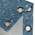thumbnail image 5 of Ambesonne Nature Grommet Curtain, Waves and Ships Cartoon, 50" x 63", Petrol Blue Jade Green, 5 of 6