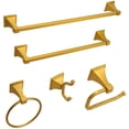 thumbnail image 3 of Vanity Art Brushed Gold Brass 5 Pieces Bathroom Hardware Set, Bath Accessory Kit, Include Towel Bar, Toilet Paper Holder, Robe Hook, and Towel Ring, 3 of 4