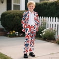 thumbnail image 6 of Whosucclay Union Jack Pattern Anti Shrink Boys Suit, Two Piece Formal Wear Outfit Elastic Waist Polyester Boys Suit Set for Graduation Party, 6 of 10