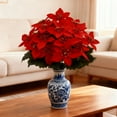 thumbnail image 4 of TIELUTT Vigne avec Fleurs Rouges Scintillantes et Feuilles pour Fleurs Festives et de Fête pour Fleurs Extérieures pour Décorations de Mariage de Noël pour la Maison Longues Fleurs Fleurs, 4 of 6