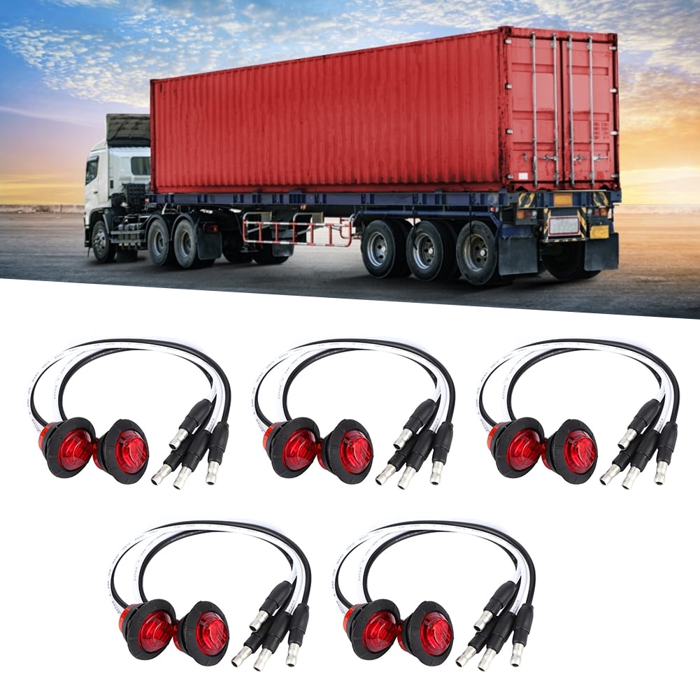 10 X Red Thin Side Marker Lights Clearance 24 LED Chrome For - Foto 12