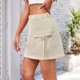 thumbnail image 5 of Vestido Vaquero con Minifalda Cargo para Mujer con Bolsillo Caqui Superficial M, 5 of 9