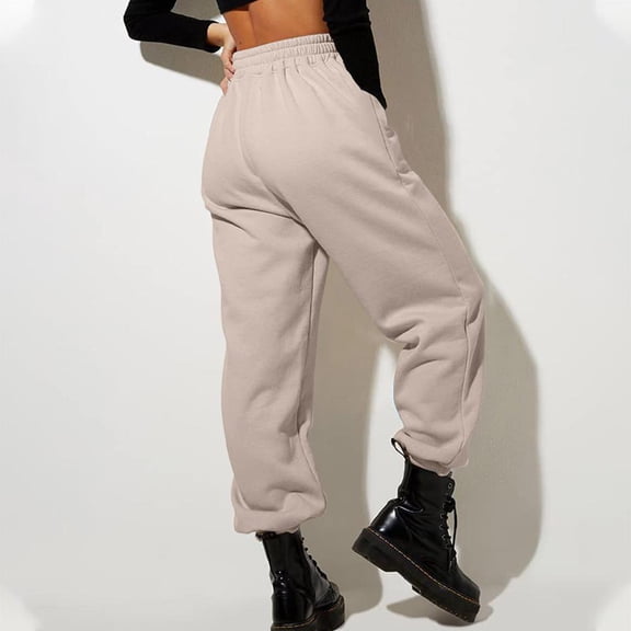 Bxsruta Pants for Women, Women's Winter Thermal Fleece Joggers, High Waist Drawstring Sweatpants with Pockets, Casual Lounge Pants for Cold Weather