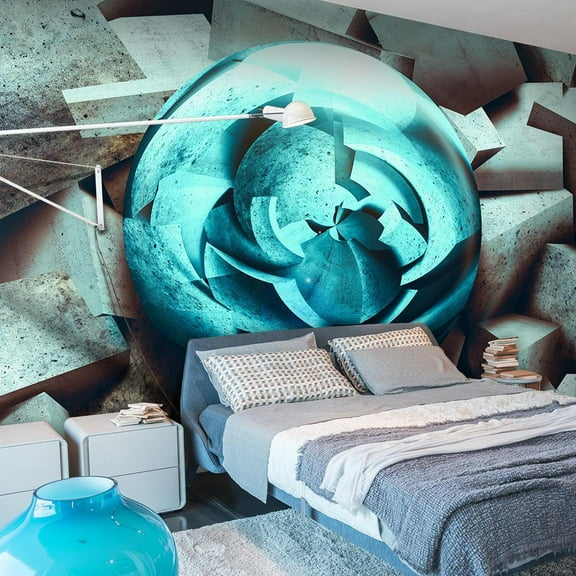 Tiptophomedecor Abstract Wallpaper Wall Mural - Blue Glow