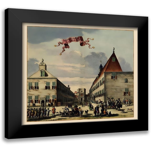 Nieuhoff 14x12 Black Modern Framed Museum Art Print Titled - Governors House Jakarta Indonesia Picture Asia