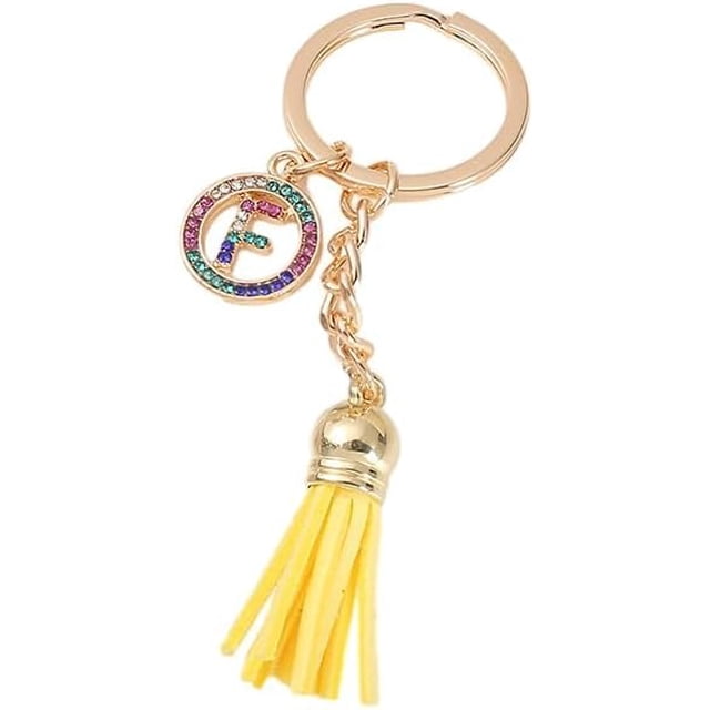 26 Letters A-Z Decorative Alphabet Initial Charm Keychain for Women Girls Men Teenager Gift
