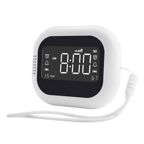 AOOOWER Rechargeable Alarm Clock Adjustable Vibrations Levels and Sound 2 Alarm Snoozes Function for Heavy Sleeper