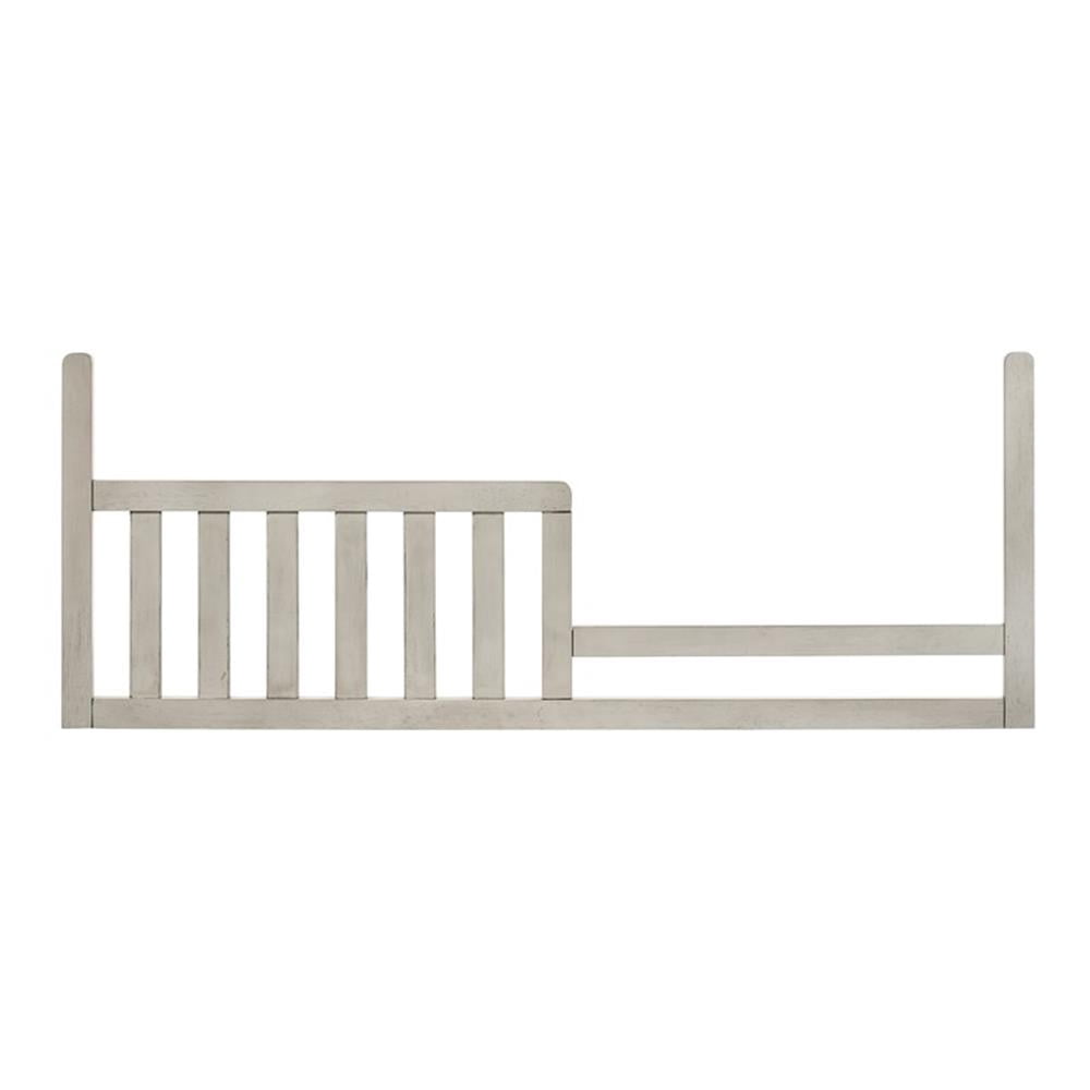 Pemberly Row Wood Transitional Toddler Rail in Rustic White Finish