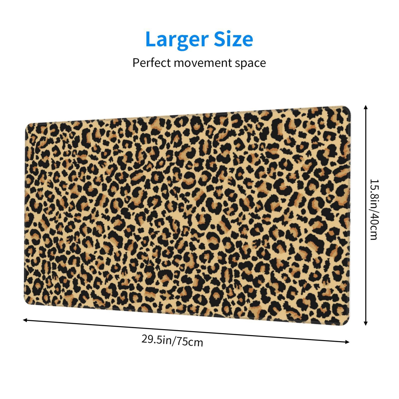 Kdxio Leopard Print Print Large Gaming Mouse Pad,Non-Slip Base,Water Resist Keyboard Pad for Gamer,Office & Home,29.5 x 15.8 in