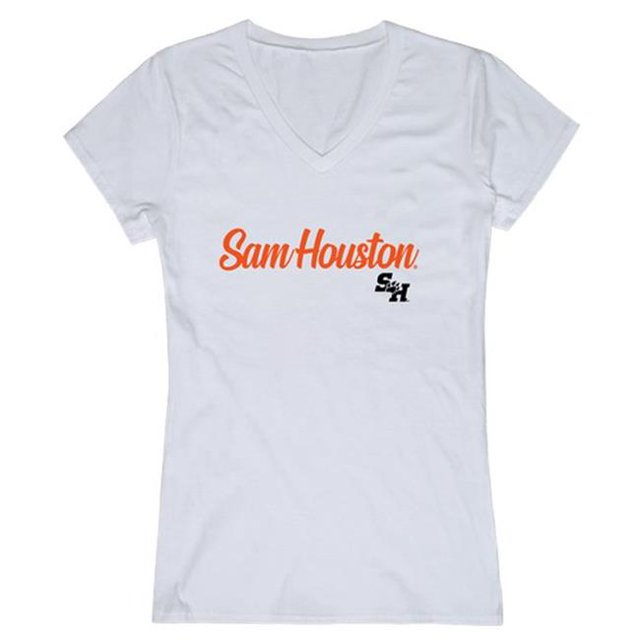 W Republic 555-441-WHT-02 Women Sam Houston State Bearkats Script T-Shirt, White - Medium